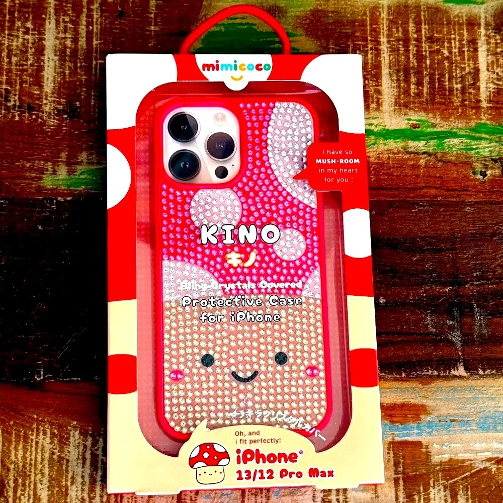 NWT Mimicoco iPhone 13 / 12 Pro Max KINO Mushroom Crystal Bling Case